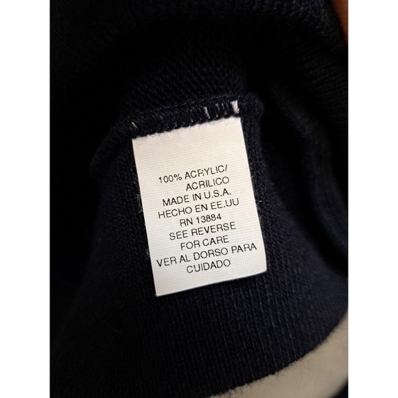 Vintage IZOD Cardigan Button Front Sweater, Blue, Made in USA, Mens Size Large - Picture 8 of 9